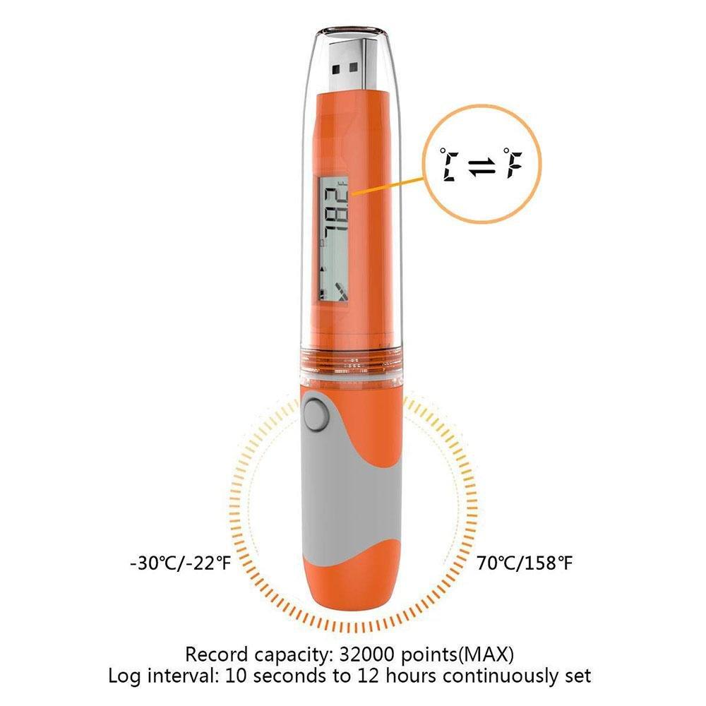 Elitech RC-51 PDF USB Temperature Data Logger Recorder Tester Points Pen Style 32000 Record Points - Elitechustore